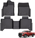 TPE Automotive Floor Mats Custom for 2022-2026 Toyota Tundra (Only for CrewMax Cab), All Weather Cover Protection Waterproof Black Floor Liner Front & Rear Row Full Set Car Mats, 3PCS by CMVTAuto