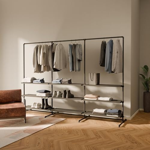 pamo Clothing Rack with Shelves 114" W x 76" H, 310 lbs Load Capacity by pamo