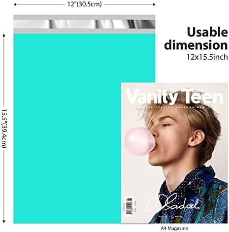 Fuxury 12x15.5" Poly Mailers 500Pcs,Bulk Shipping Bags For Clothing,Teal - Image 5