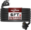6 Ft Black Outdoor Extension Cord, 10 Gauge Heavy Duty by PALARINE