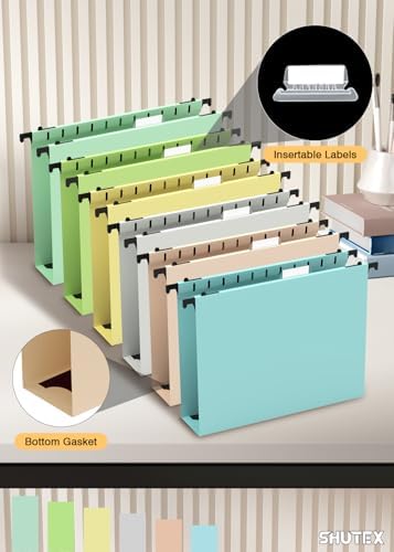 SHUTEX Plastic Hanging File Folder, 12 Pack, Letter Size, Pastel Colors - Image 5