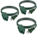 PLUGTUL Green Indoor Extension Cord 6 FT | 2 Prong Extension Cord, 3 Polarized Outlets with Safety Cap Protect for Home Office, 16/2 SPT-2 ETL Listed, 3 Pack by PLUGTUL
