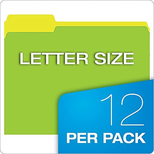 Pendaflex File Folders, 12-Pack, Letter Size, Twisted Glow Neon Assorted Reversible Colors, 1/3-Cut Staggered Tabs, Versatile Document Organizers for School Classrooms and Professional Office Desks - Image 6