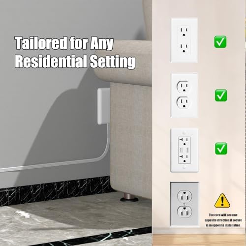 CABOCASA 2 Pack 3FT Flat Plug Extension Cord Power Strip, White - Image 5