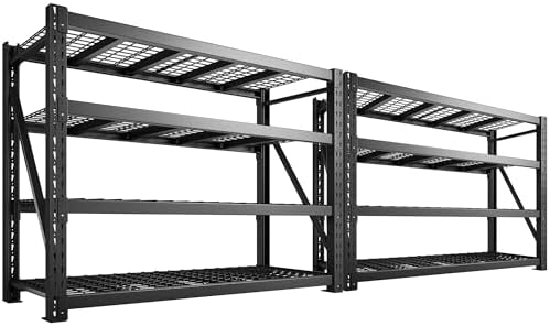 Bepatio 9400LBS Garage Shelving Heavy Duty, 72'H Storage Shelves Metal Shelving Unit, 4Tier Storage Rack Shelf,Adjustable Industrial Shelving for Warehouse Commercial,72'Hx68'Wx23.7'D,2PCS by Bepatio