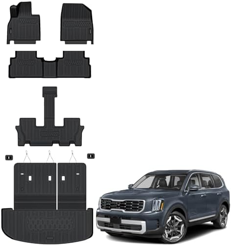 AUXKO Floor Mats Cargo+ ackrest Mat for Kia Telluride 7&8 Seats 2020-2025 by AUXKO