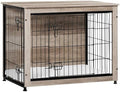 DWANTON 32.5" Dog Crate Furniture with Cushion, Wooden Kennel Table Indoor by DWANTON