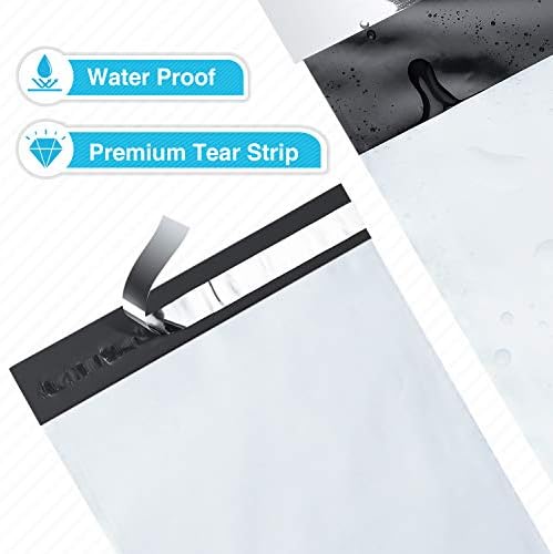 Fuxury Poly Mailers 9x12" 100 Pack,Durble Shipping Bags For Clothing,White - Image 3