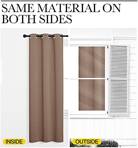 NICETOWN Sound Reducing Room Divider Curtain Screen Partition, Function Thermal Blackout Patio Door Curtain Panel, Sliding Door Insulated Curtain, Cappuccino, 5ft Wide x 12ft Long - Image 6