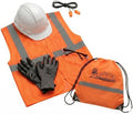 AABACO PPE Kit, Vest, Hard Hat, Gloves & Glasses, Hi-Vis Orange, Gloves L by AabacoEnvironmental