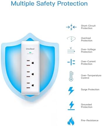 2 Pack Surge Protector Outlet Extender Rotating Plug, 9AC Multi Plug Outlet - Image 5