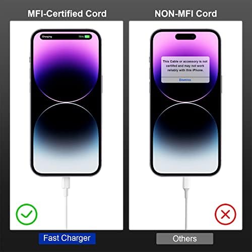 2 Pack for Apple iPhone 14 Fast Charger Cable 10ft [Apple MFi Certified], USB Type C to Lightning Cable 10 Foot Apple iPhone Charging Cord for Apple iPhone 13 12 11 Pro XR XS Plus - Image 5