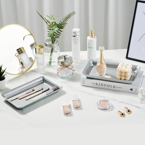 SheeChung Metal Vanity Tray, Bathroom Tray for Perfume Makeup Jewelry - Image 5