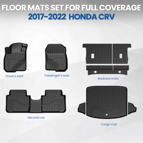 Floor Mats for Honda CRV 2017-2022 Gas Only, with Cargo Mat - Image 2