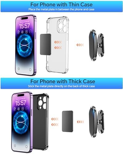 【2-PACK】Magnetic phone holder for Car Dash Magnetic Car Mount for iphone - Image 5