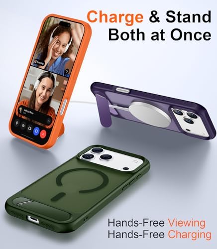 Temdan Magnetic for iPhone 18 Pro Case/iPhone 17 Pro Case Stand Green - Image 3