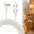 Clear Extension Cord 10FT, 3 Outlets, 0.6-Inch Flat Plug, 1 Pack by haultop
