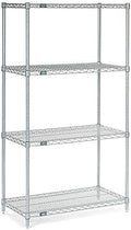 Nexel Adjustable Wire Shelving Unit, 4 Tier, Commercial Dry Storage Rack, 12" x 36" x 63", Chrome by Nexel