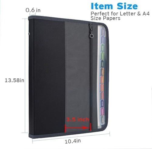 Sooez Accordion File Organizer with Zipper, 12 Pocket Expanding File Folder - Image 3