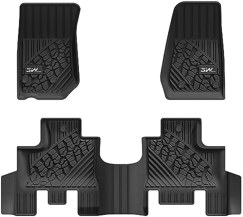 3W Floor Mats for Jeep Wrangler JK 2014-2018 Unlimited 4 Door (Non JL/4XE) by 3W
