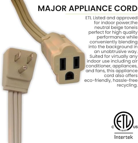 GoGreen Power Inc. (G-25609-4) 14/3 9' Appliance Extension Cord, Beige, 9ft, 4 Pack - Image 4