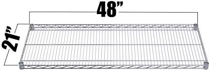 Chrome Wire Shelf |Pack of 2 Shelves| for Storage in Dry Environments | Ideal for Stores, Restaurants, Businesses and Homes (Chrome Wire Shelves, 21''W x 48''L) - Image 2