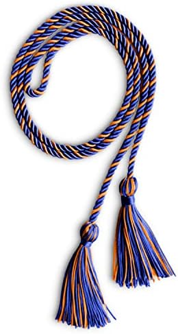 Endea Graduation Single Honor Cord Two-Color (Royal Blue/Orange) - Image 5