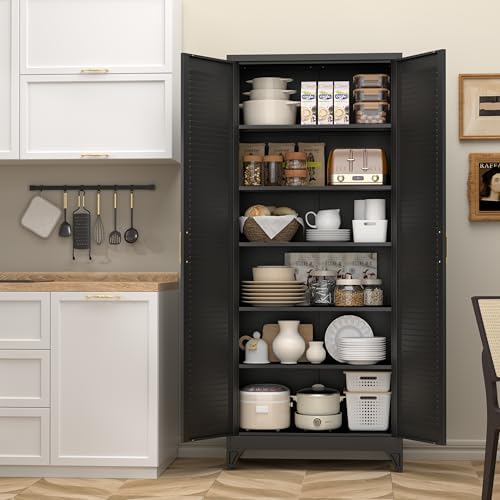 SteeLoong 75" Metal Storage Cabinet with Doors and 5 Adjustable Shelves - Image 4