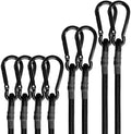 BEXSLE Bungee Cords with Carabiner Hooks Heavy Duty, Outdoor Black Bungee Straps, Strong Industrial Grade Elastic Bungee Rope for Securing Tarps, Luggage, Tents，Bikes, 12in + 24in + 48in，8pcs by BEXSLE
