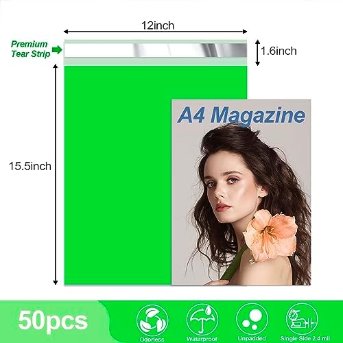 JinRuiKJ Thank You Poly Mailers 12x15.5 Inch, 50 PCS, Green - Image 2