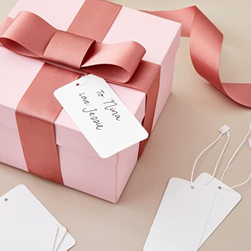 Juvale 500-Pack Hang Tags with String & Fasteners - 2 x 3.5 in White Cardstock - Blank Writable Tags for Clothing & Merchandise - for Retail Labeling & Gift Bags - Image 2