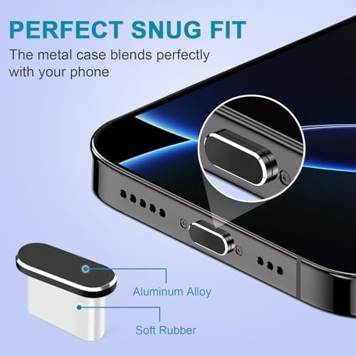 USB C Dust Plug, 4 Pack USB C Port Cover, Type C Charging Port Plug Cover with Speaker Dust Cover, Phone Accessories for iPhone 17, iPhone 15/16/16 Plus/16 Pro/16 Pro Max - Image 4
