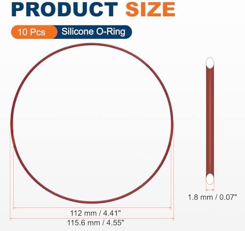 10pcs Silicone O-Ring 115.6x112x1.8mm Metric Sealing Gasket - Image 2