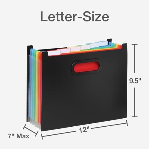 Pendaflex 7-Pocket Expanding File, with Customizable Colored Tabs, Black File Organizer, Portable Expanding File, Accordion File Organizer (52401) - Image 2