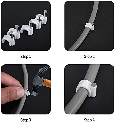Abnii Cable Nails Clips, 400 Pcs, 4mm 6mm 8mm 10mm, Wire Wall Clips, White - Image 5