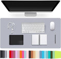 Leather Desk Pad Protector,Non-Slip Desk Pad(LightGrey, 31.5" x 15.7") by CADONO