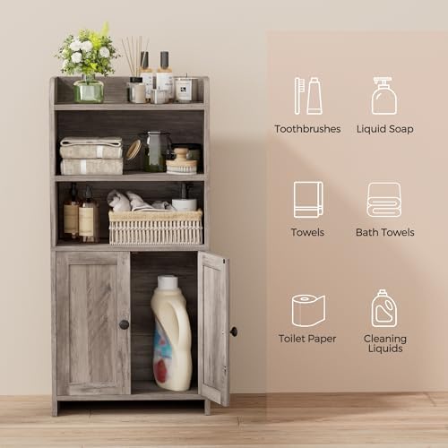 Homhedy Small Bathroom Storage Cabinet, Toilet Paper Storage Cabinet - Image 4