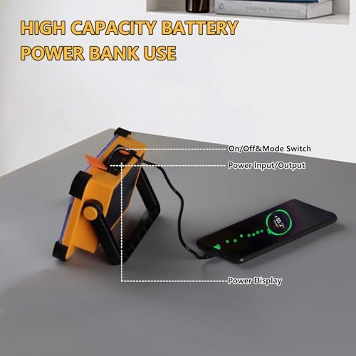 YXQUA 120W Solar Rechargeable Work Light, 144 LED 10000LM, IP65 - Image 6