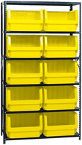 Quantum Storage Systems MSU-543YL Solid Heavy Duty 6 Shelves 10 MAGNUM Yellow Bins 75" H x 42" W x 18" D by QuantumStorageSystems
