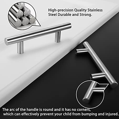 homdiy 5Pack Brushed Nickel Cabinet Pulls Cabinet Handles - 3.5in Hole Centers Pulls, Modern Cabinet Hardware for Kitchen Cabinets, Dresser Drawers - Image 4