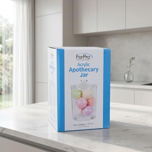 ForPro 60oz Clear Acrylic Apothecary Jar with Lid, 7.75" x 5" Canister - Image 2