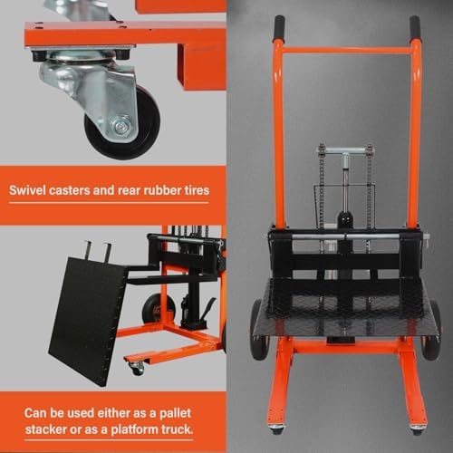 Apollo Winch Stacker, Hydraulic Pallet Truck Dolly 440 Lbs Capacity - Image 4