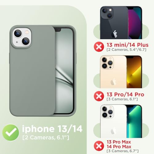 GolbinBox Magnetic for iPhone 13/14 Case, Silicone Cover, Calke Green - Image 2
