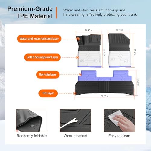 powoq Floor Mats Cargo Mat Compatible with 2024 2025 2026 Chevy Trax - Image 5