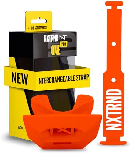 Nxtrnd One Pro Football Mouth Guard, Interchangeable Strap, Fits Adult & Youth (Orange) by NXTRND