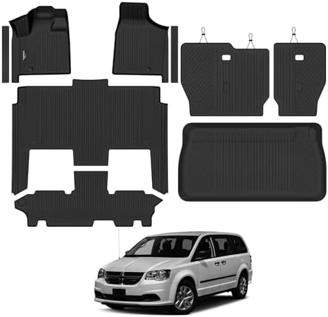All Weather Floor Mat Set for 2008-2021 Dodge Grand Caravan 7 Seats by TongamaAllWeatherFloorMats