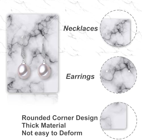 Earring Cards, Set Jewelry Making Supplies with 100 Pcs Earring Holder Cards 200 Pcs Earring Backs and 100 Jewelry Packaging for Earrings Necklace Jewelry Display, Bags 3.5x2.4 Inches (Marble White) - Image 6