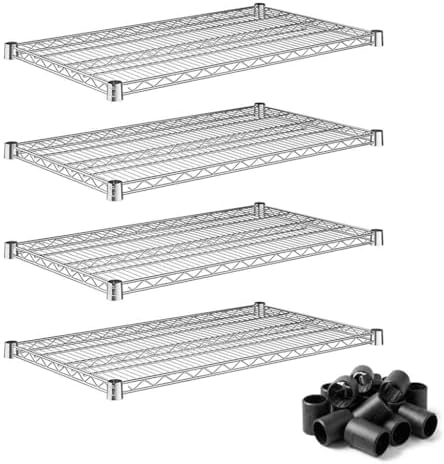 21" x 36" 4 Pack Commercial Kitchen Wire Shelving Shelves, NSF Chrome Steel Construction by Zedfire