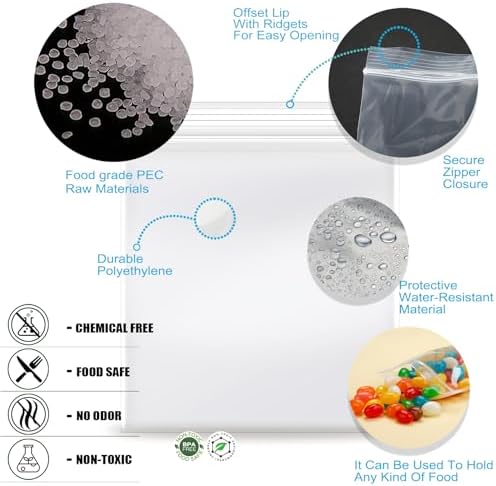 3''x 3'', (Pack of 100) 2 mil Thick Clear Plastic Reclosable Zip Poly with Resealable Lock Seal Zipper, Clear Small Zip, Jewelry, Candy, Storage, Packaging & Shipping… - Image 5