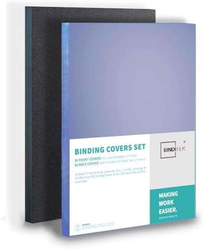Binditek Binding Covers Set, 8.5x11 Inches, 8Mil PVC & 12Mil Poly, 72 Pack by Binditek